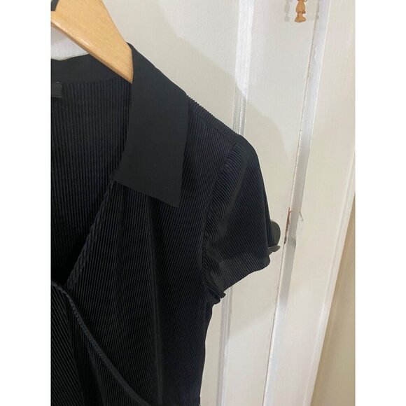 Halogen Women's Black Pleated Short Sleeve Midi Dress - Medium - Picture 3 of 13